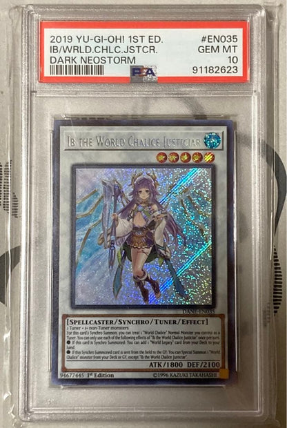 Yugioh 1st Edition In the World Chalice Justiciar PSA10 card from DARK NEOSTORM set English version Japan import