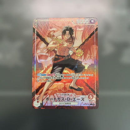 One Piece Trading Card Game Portgas D. Ace Leader Parallel Battle Time card by Bandai Japan import
