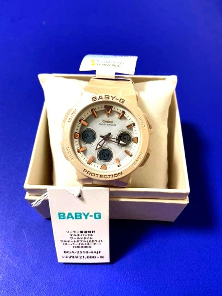 Casio Baby-G BGA-2510-4AJF pink and white wristwatch, brand new and unused