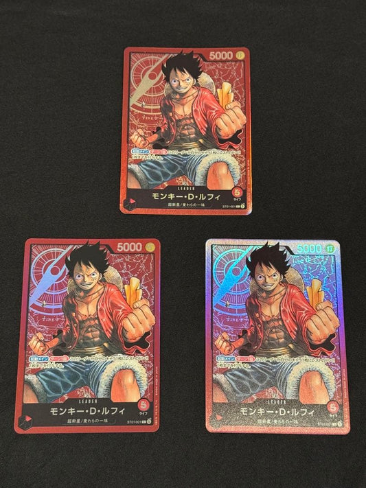 One Piece Card Game Monkey D. Luffy Leader Set of 3 cards from starter deck Straw Hat Crew L ST01-001 Japan import