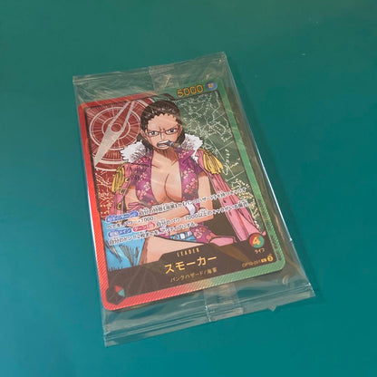 Unopened Regafig Smoker promotional card from One Piece Card Game, Weekly Shonen Jump Japan import