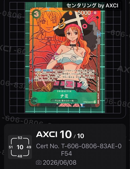 One Piece Top Battles Nami OP02-036 SR Parallel Trading Card Japanese version