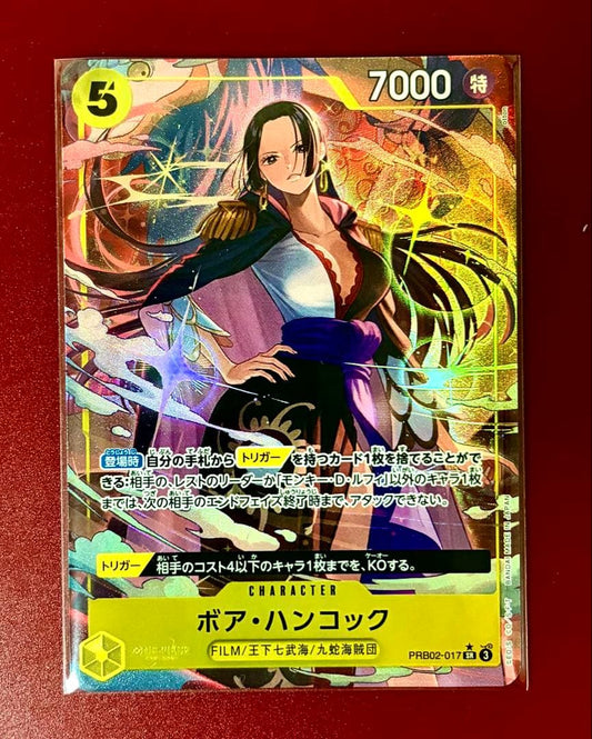 One Piece Boahancock PRB02-017 trading card with cost 5 and power 7000, Japan import