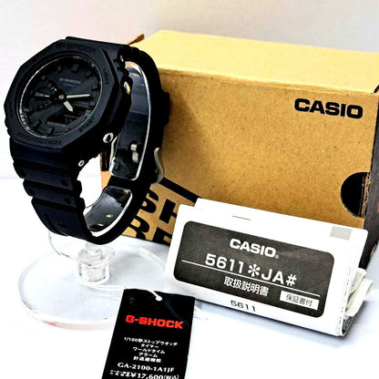 Casio GA-2100-1A1JF analog-digital watch with quartz movement and 45mm black case