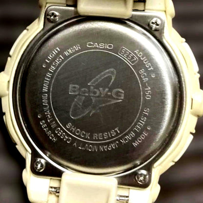 Casio Baby-G Shock BGA-150 wristwatch with black resin band and digital display, Japan import