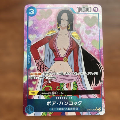 One Piece Bandai Hancock Leader Parallel Bo Hancock Card ST03-013 C Japan Import with visible minor scratches