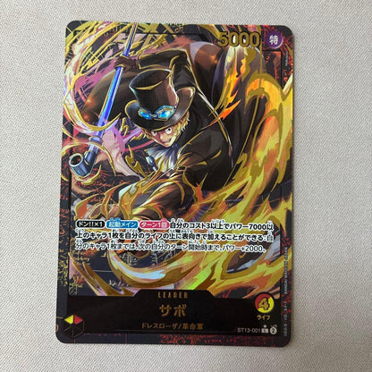 One Piece Card Game Sabo Gold Leader card from Parallel Collection 3 Japanese edition with gold lettering
