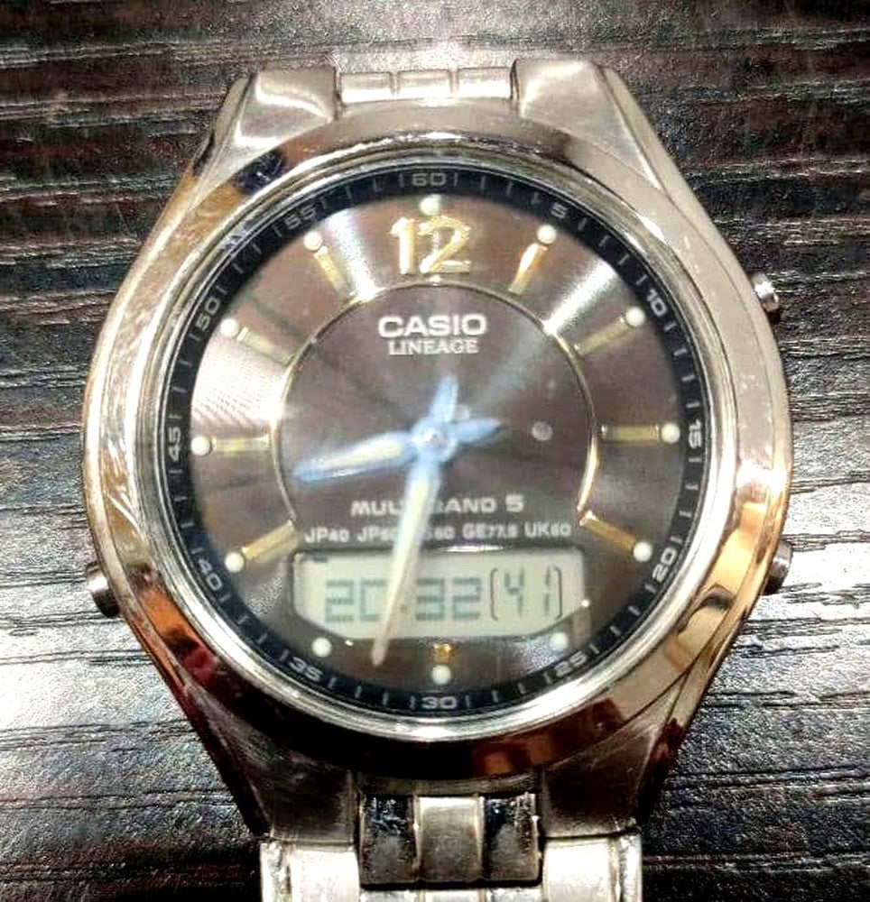 Casio Lineage LCW-M200 thin full-metal analog digital solar radio wave wristwatch