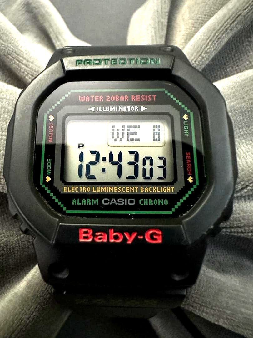 Casio Baby-G LOV-19B Limited edition watch with retro pixel art and graphic band design