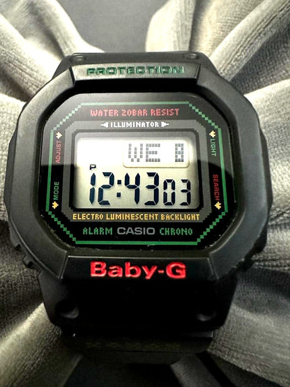 Casio Baby-G LOV-19B Limited edition watch with retro pixel art and graphic band design