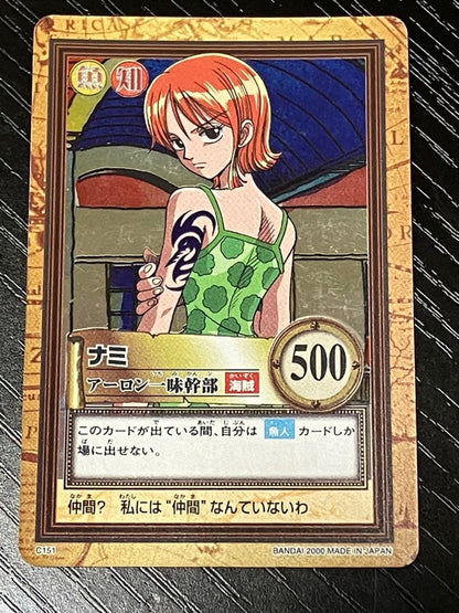 One Piece Carddass Hyper Battle Nami and Arlong Pirates Member Card C151 Japan import front view