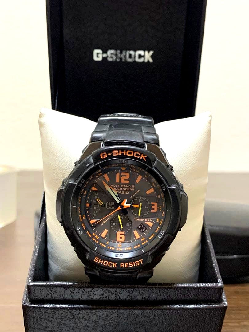 Casio G-Shock Sky Cockpit GW-3000B Pilot Watch with black dial and radio solar function, Japan import