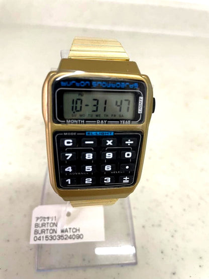 Burton List Watch with calculator function and adjustable rubber band, vintage Japanese design