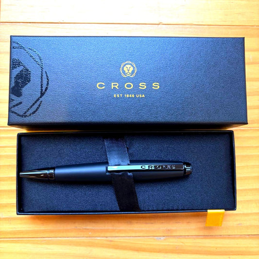 Cross Edge matte black rollerball pen body with slide opening mechanism unopened and unused