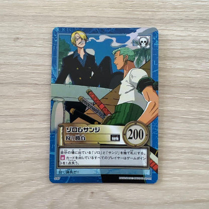 One Piece trading card featuring Zoro and Sanji from Cardass Hyper Battle series with 200 points and rare status