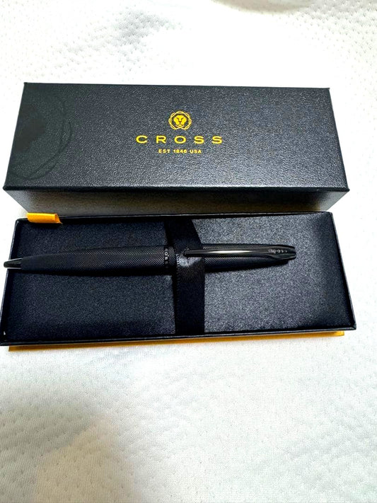 Cross brand fine point black ballpoint pen with high-end finish, shown against white background