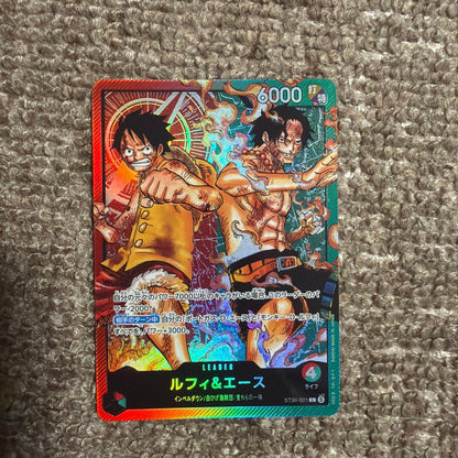 One Piece Luffy & Ace Leader Card featuring characters Luffy and Ace with model number L ST30-001