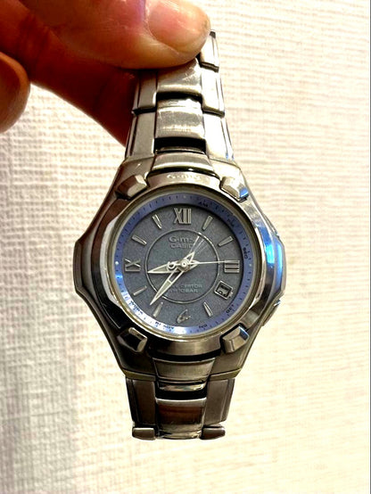 Casio Baby-G GMS-1400DJ ladies watch with blue dial and solar radio wave system