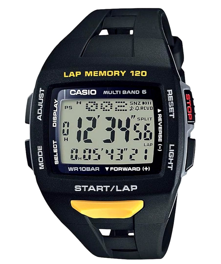 Casio Sports Watch STW-1000-1JH black resin case and band with digital display and solar radio features