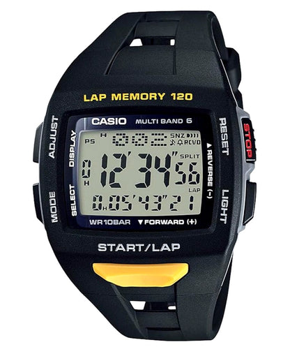 Casio Sports Watch STW-1000-1JH black resin case and band with digital display and solar radio features