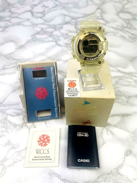 Casio G-Shock Frogman W.C.C.S. Limited Edition DW-8201WC-9T watch with yellow strap and round digital face