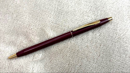 CROSS Classic Century Ballpoint Pen Burgundy with Gold Trim — Japan Import