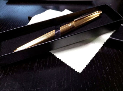 Brandless Elegant Champagne Gold Ballpoint Pen with Black Gel Refill