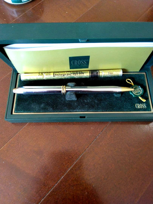Crossover Townsend Medalist ballpoint pen with old logo silver body and included case
