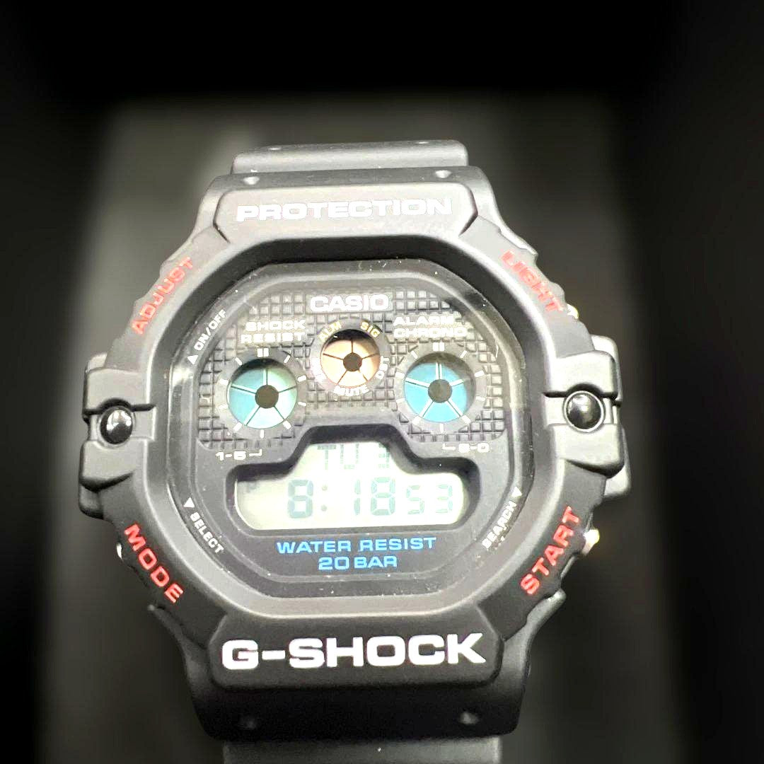 Casio G-Shock DW-5900-1JF digital watch with black resin band and 20 BAR water resistance