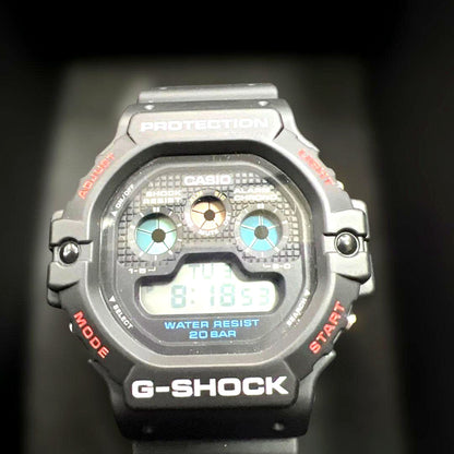 Casio G-Shock DW-5900-1JF digital watch with black resin band and 20 BAR water resistance