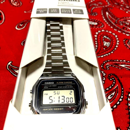Casio A158WA digital watch with metal band in unopened packaging Japan import