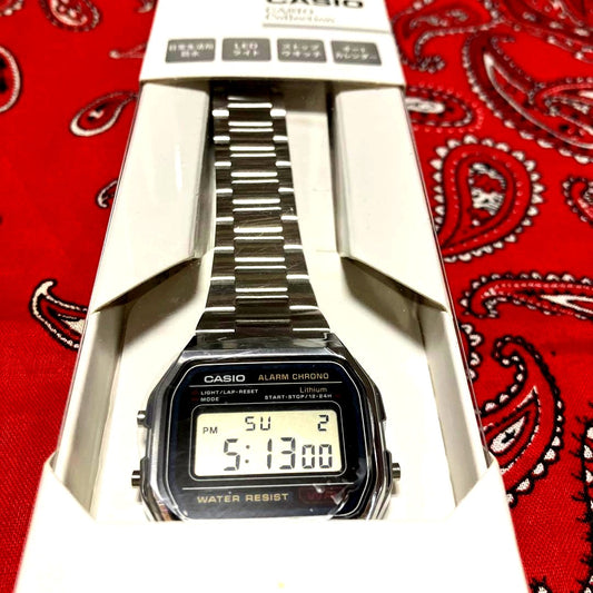 Casio A158WA digital watch with metal band in unopened packaging Japan import