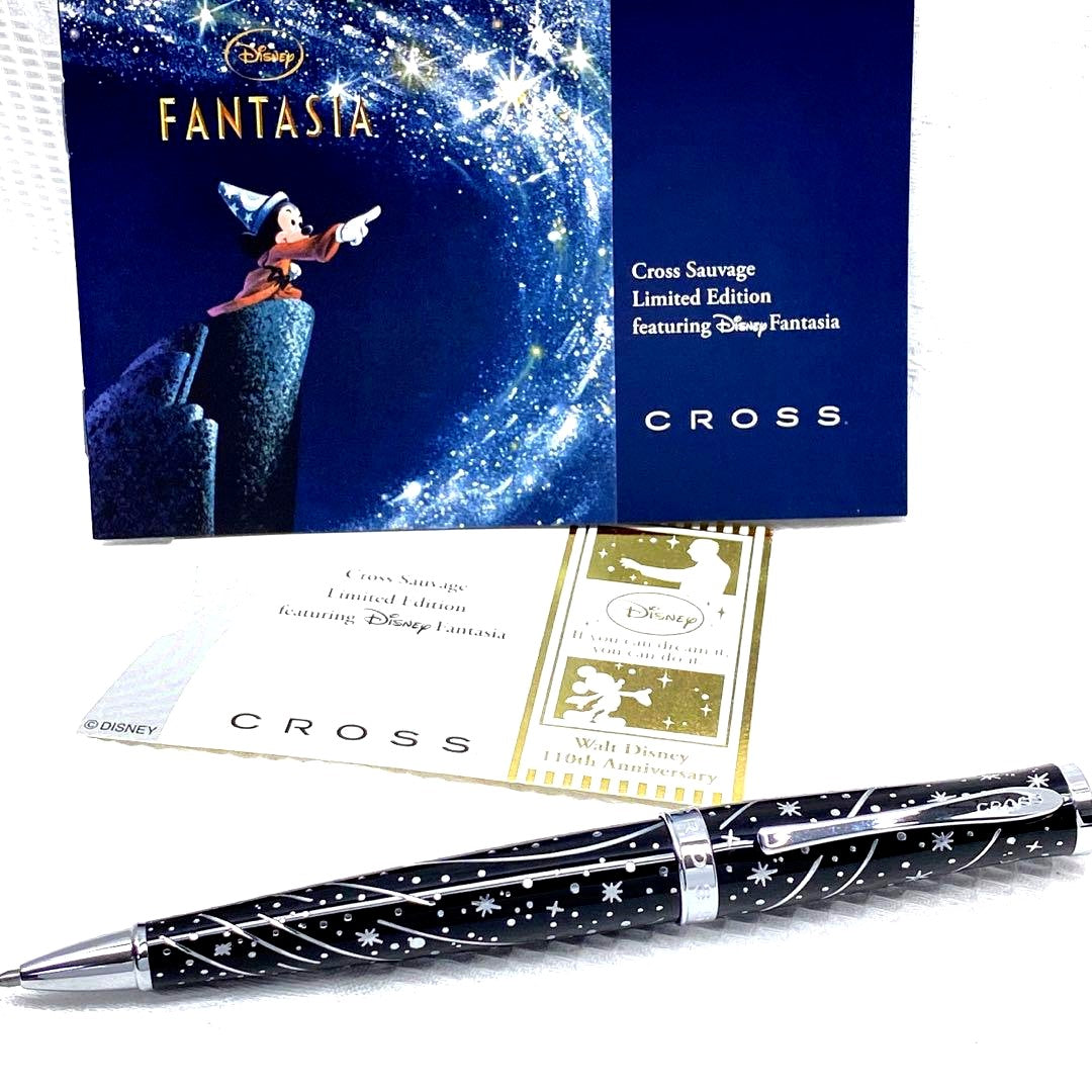 Cross Disney 110th Anniversary Fantasia Limited Edition black and silver ballpoint pen with serial number engraving