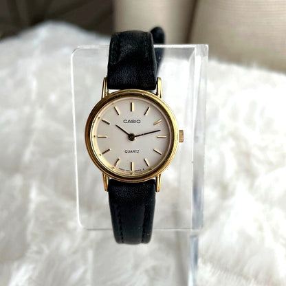 Used Casio automatic mechanical watch model 2593 with black dial and silver case