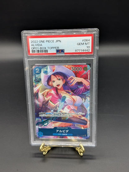 One Piece Alvida PSA 10 graded card number 064 from Romance Dawn series Japan import with protective case