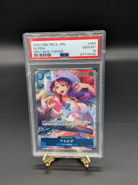 One Piece Alvida PSA 10 graded card number 064 from Romance Dawn series Japan import with protective case