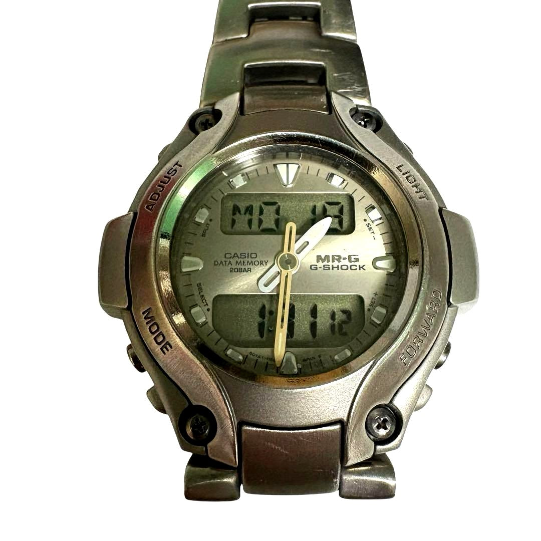 Casio MR-G G-Shock Digital Watch Silver Titanium Metal Case Japan Import