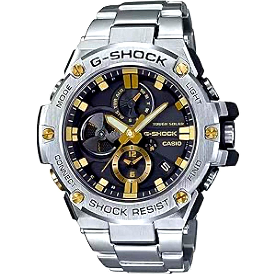 Casio G-Shock G Steel GST-B100 solar-powered men's wristwatch Japan import with black and silver design