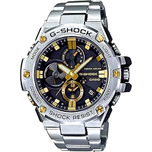 Casio G-Shock G Steel GST-B100 solar-powered men's wristwatch Japan import with black and silver design