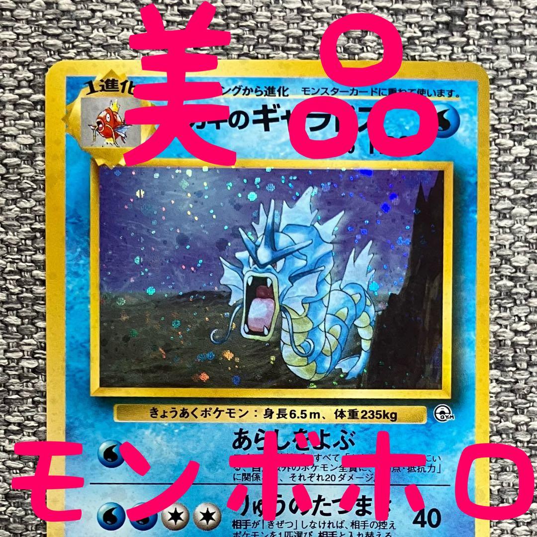 Old Japanese Sakaki Gyarados Pokemon card in protective sleeve from Japan import