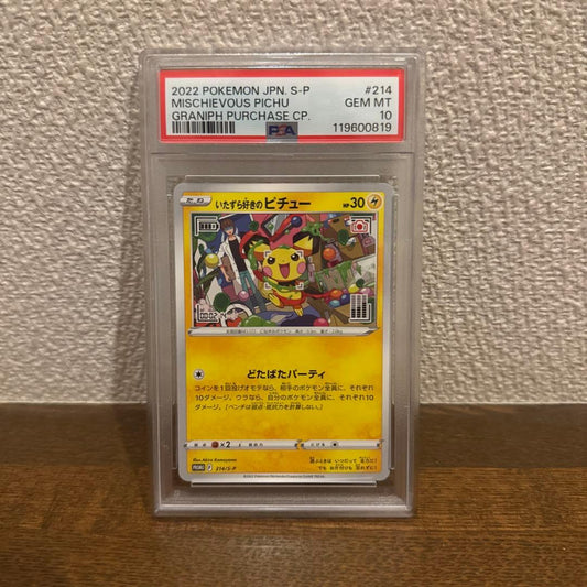 Pokemon Card Touched-Pikachu Promo 214/S-P graded PSA 10 in protective case Japan import