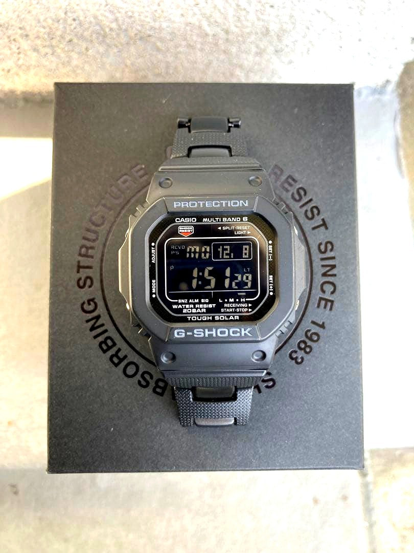 Casio G-Shock GW-M5610UBC-1JF wristwatch with black one-touch detachable band