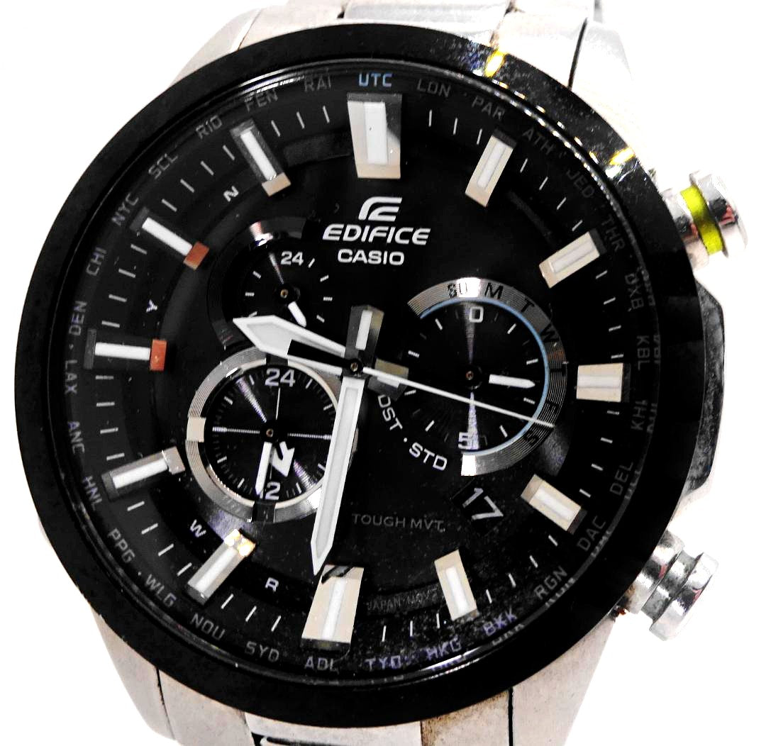 Casio Edifice EQW-T640 Radio Solar Watch Black Dial Silver Men’s - Japan Import