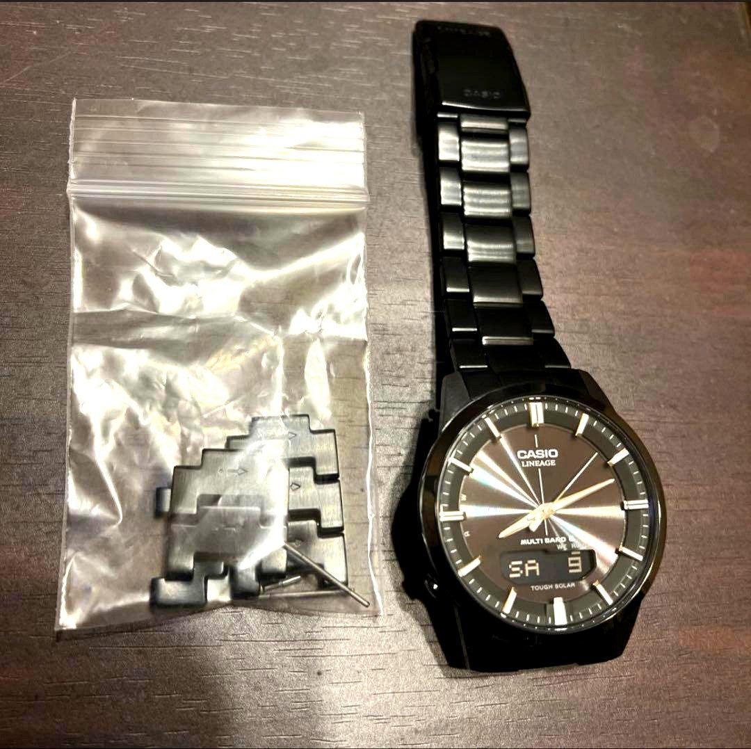 Casio LCW-M170DB-1AJF Reinius Series solar powered radio watch with black dial and black band