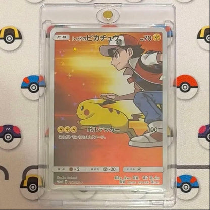 Pokemon Center Promos Red Pikachu Card 270/SM-P from Sun & Moon series, Japan import, in protective sleeve and case