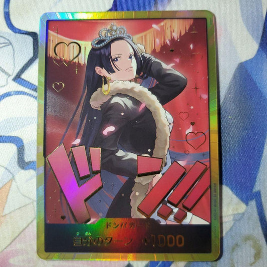One Piece Boa Hancock Gold Don Heroines Edition card in protective sleeve from Japan import