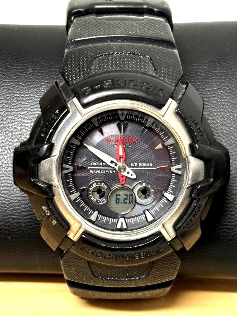 Casio G-Shock GW-1500J Tough Solar Radio Wave Watch showing black dial and durable resin band