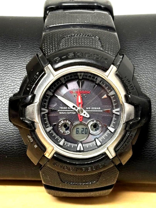 Casio G-Shock GW-1500J Tough Solar Radio Wave Watch showing black dial and durable resin band