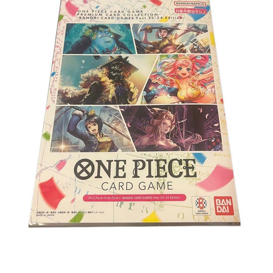 Bandai Card Games Fest 23-24 One Piece Premium Card Collection featuring 12 cards and a dedicated binder