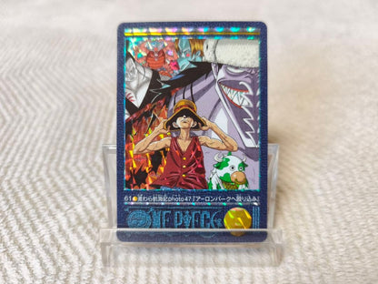 Bandai One Piece Visual Adventure Arlong Park Attack vintage game card with wear and dirt from Japan